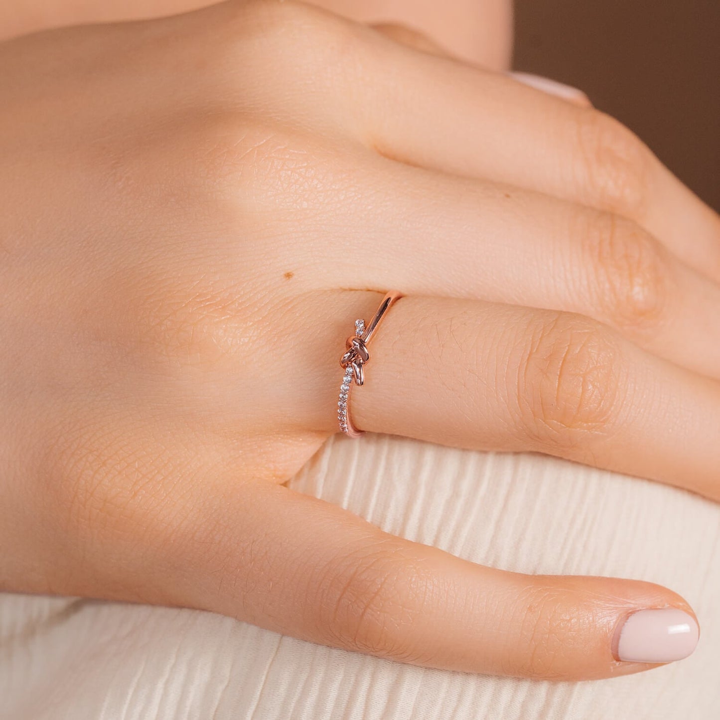 Rose Gold Clove Knot Ring