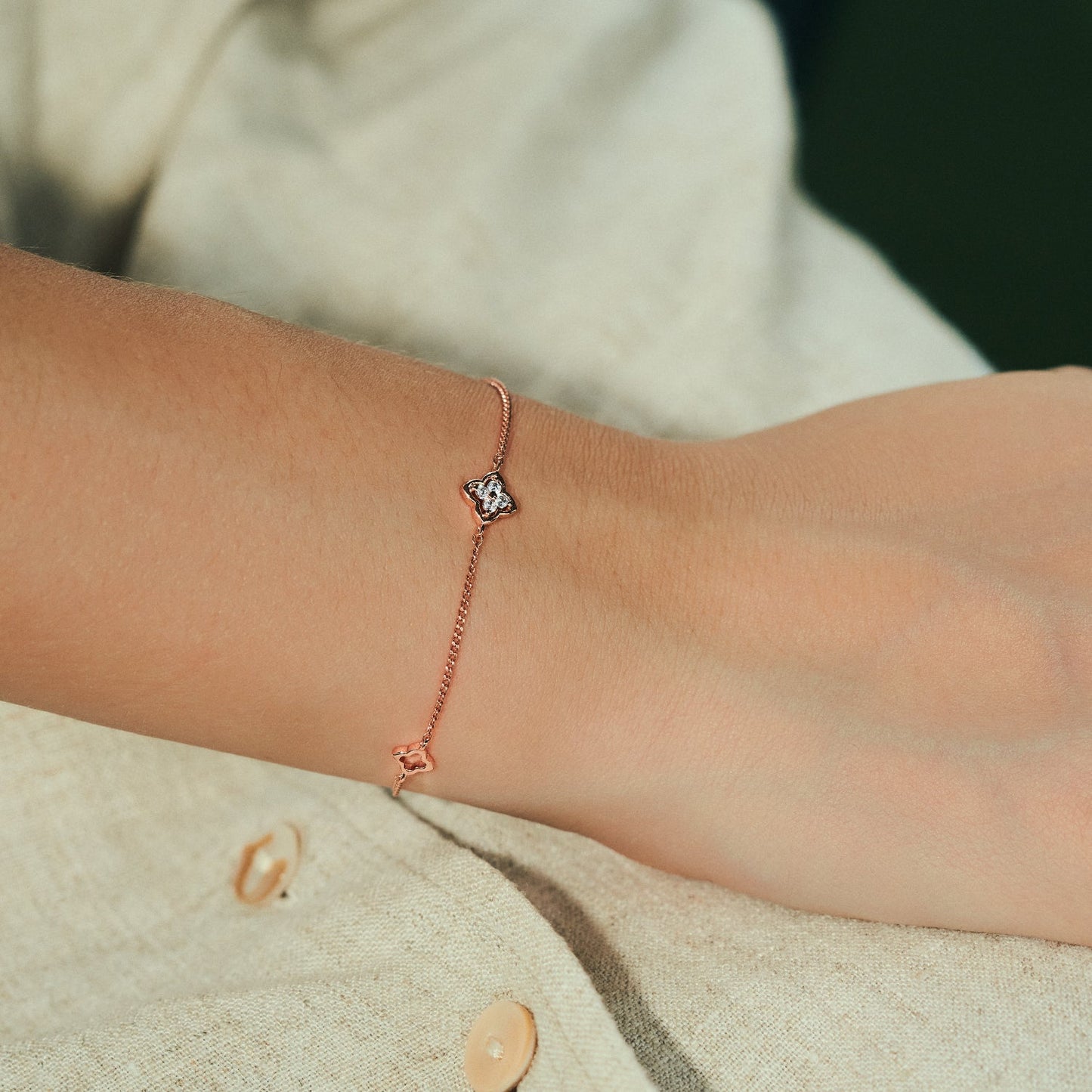 Rose Gold Flourish Bracelet