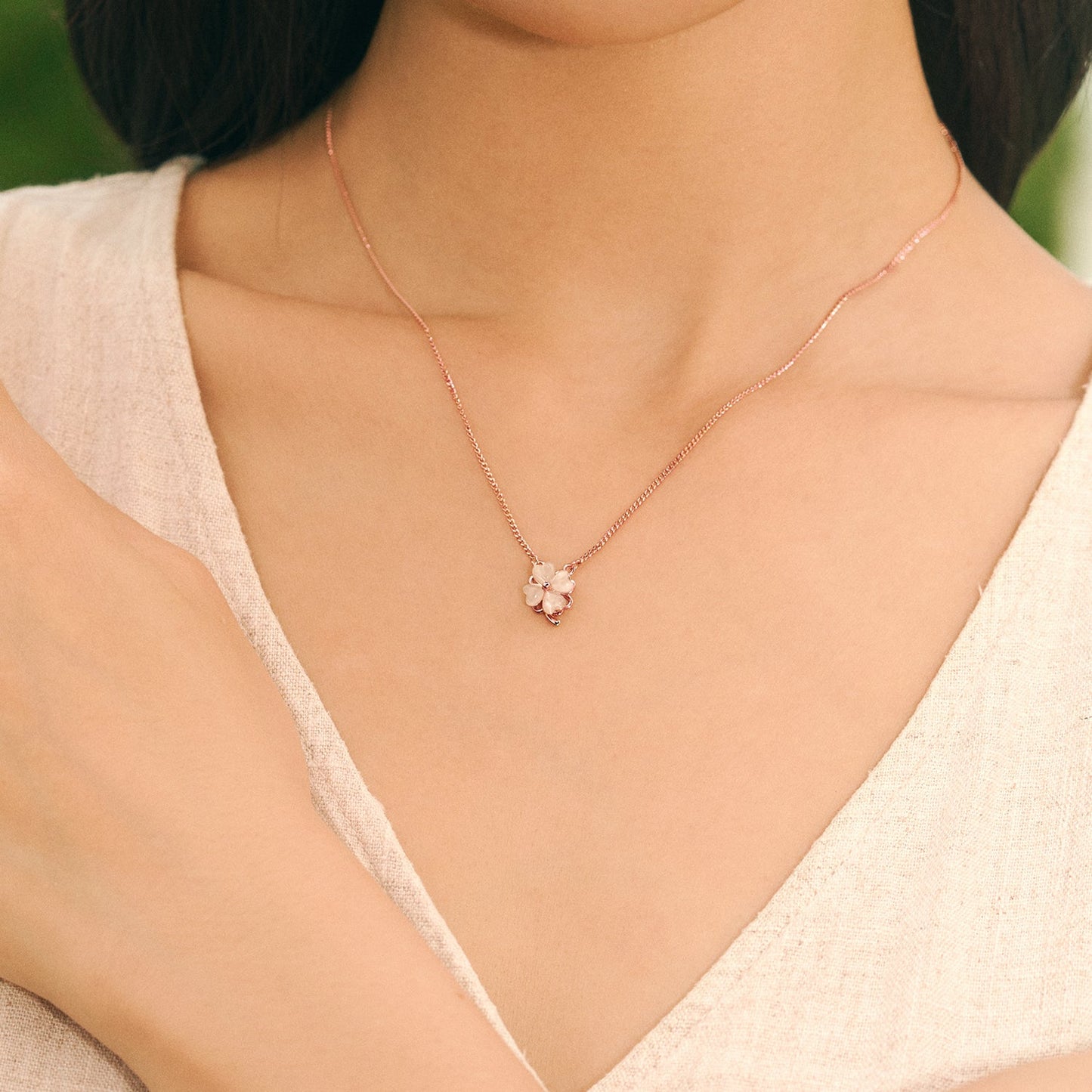 Rose Gold Lucky Swivel Necklace