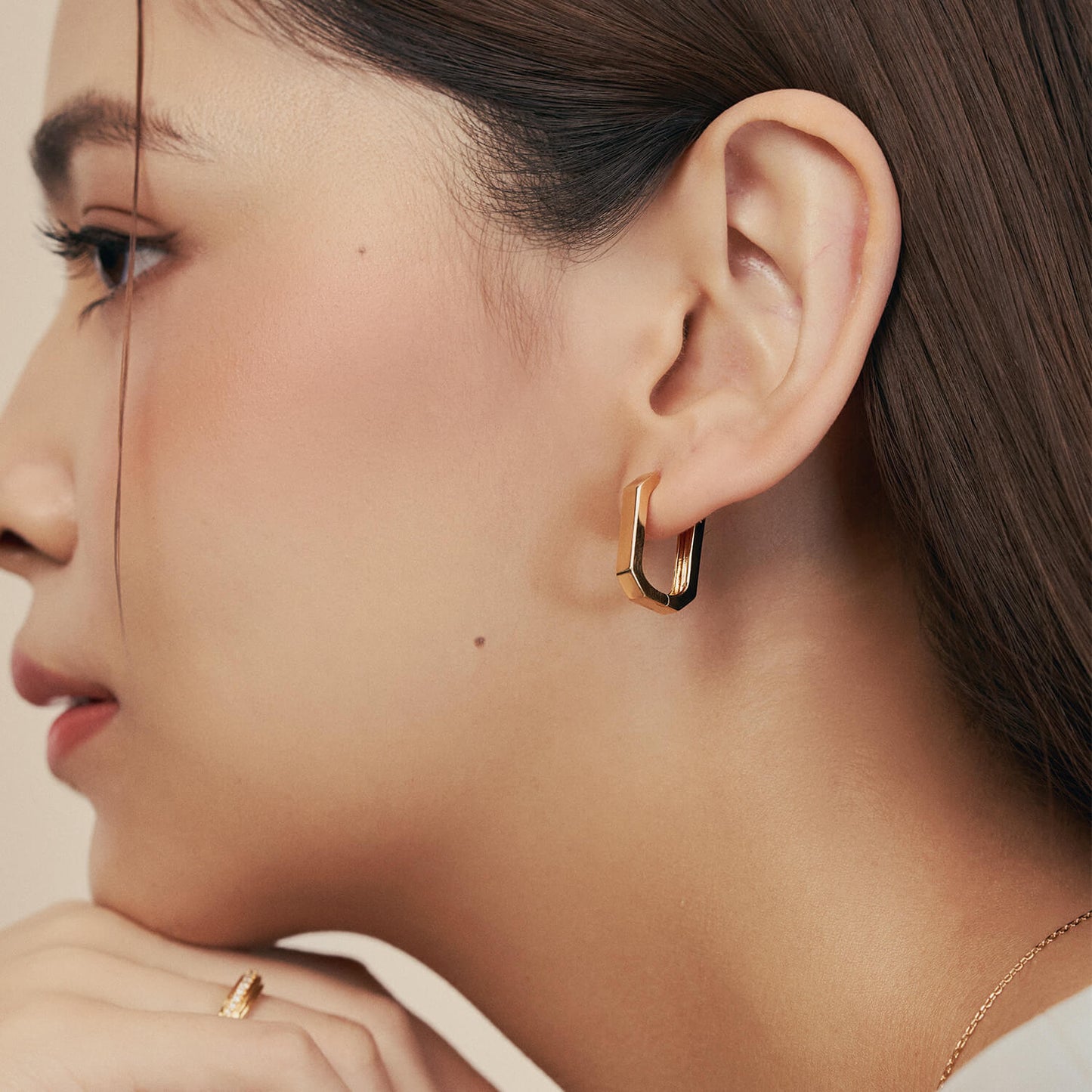 Gold Hexa Hoops