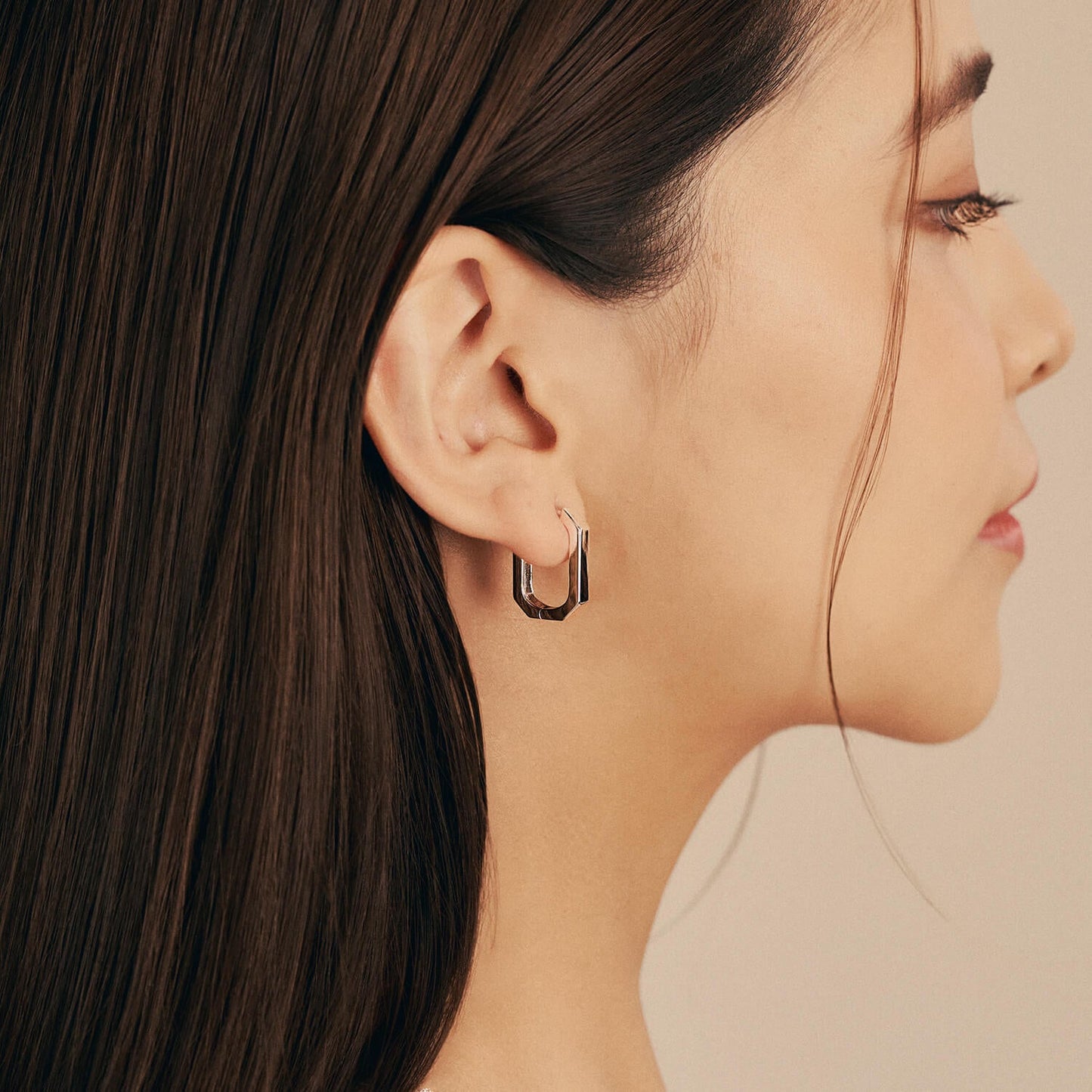 Silver Hexa Hoops