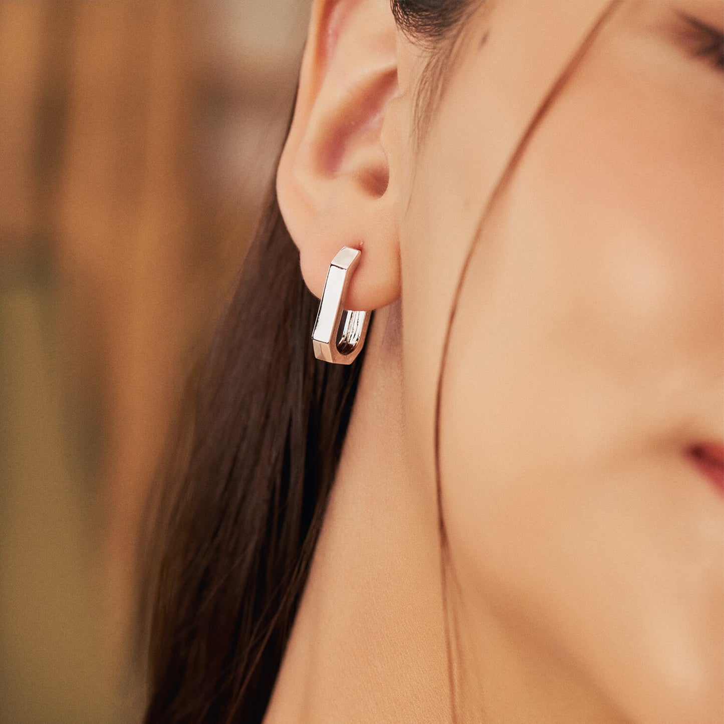 Silver Hexa Hoops