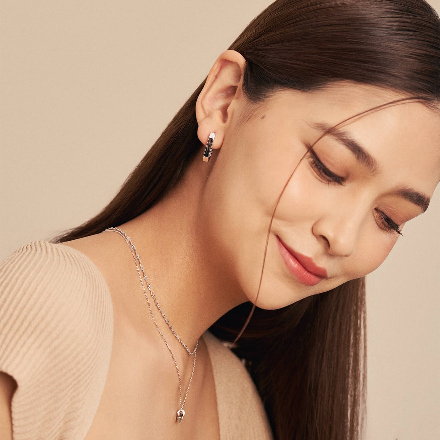 Silver Hexa Hoops
