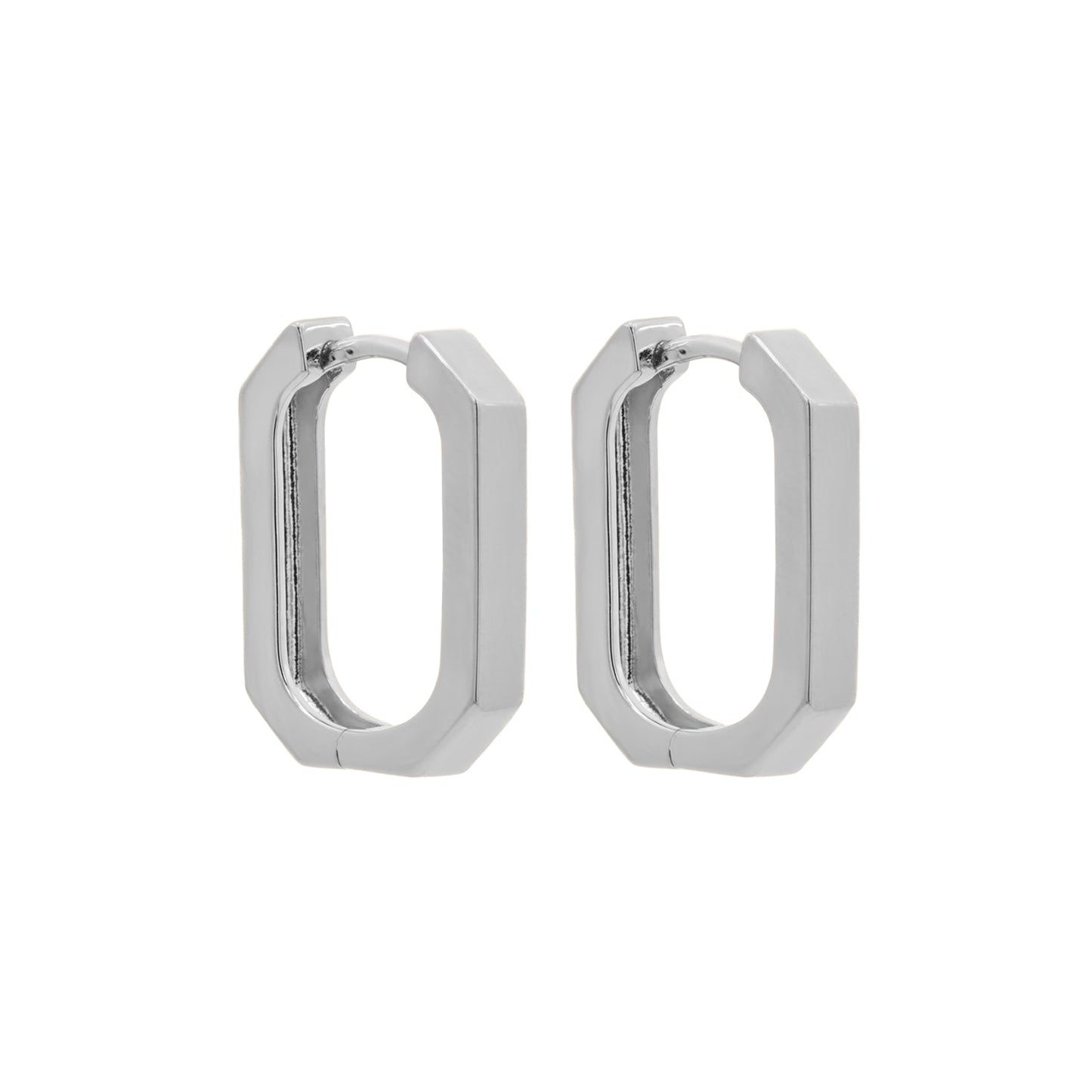 Silver Hexa Hoops