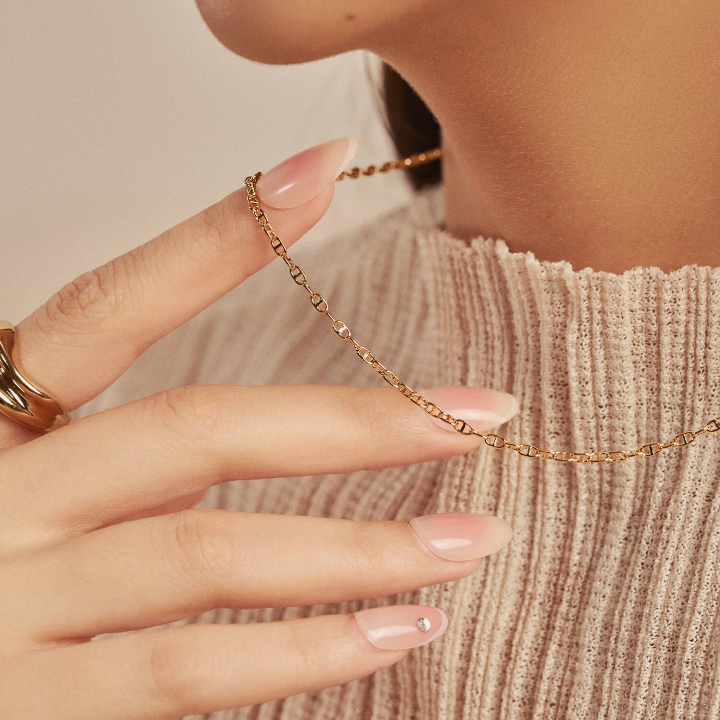 Gold Mariner Chain Necklace