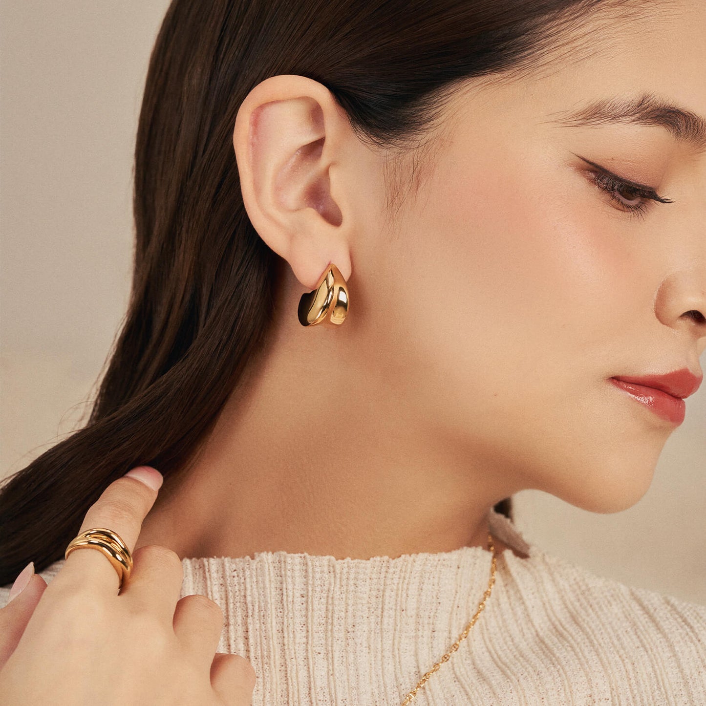 Gold Parabola Earrings