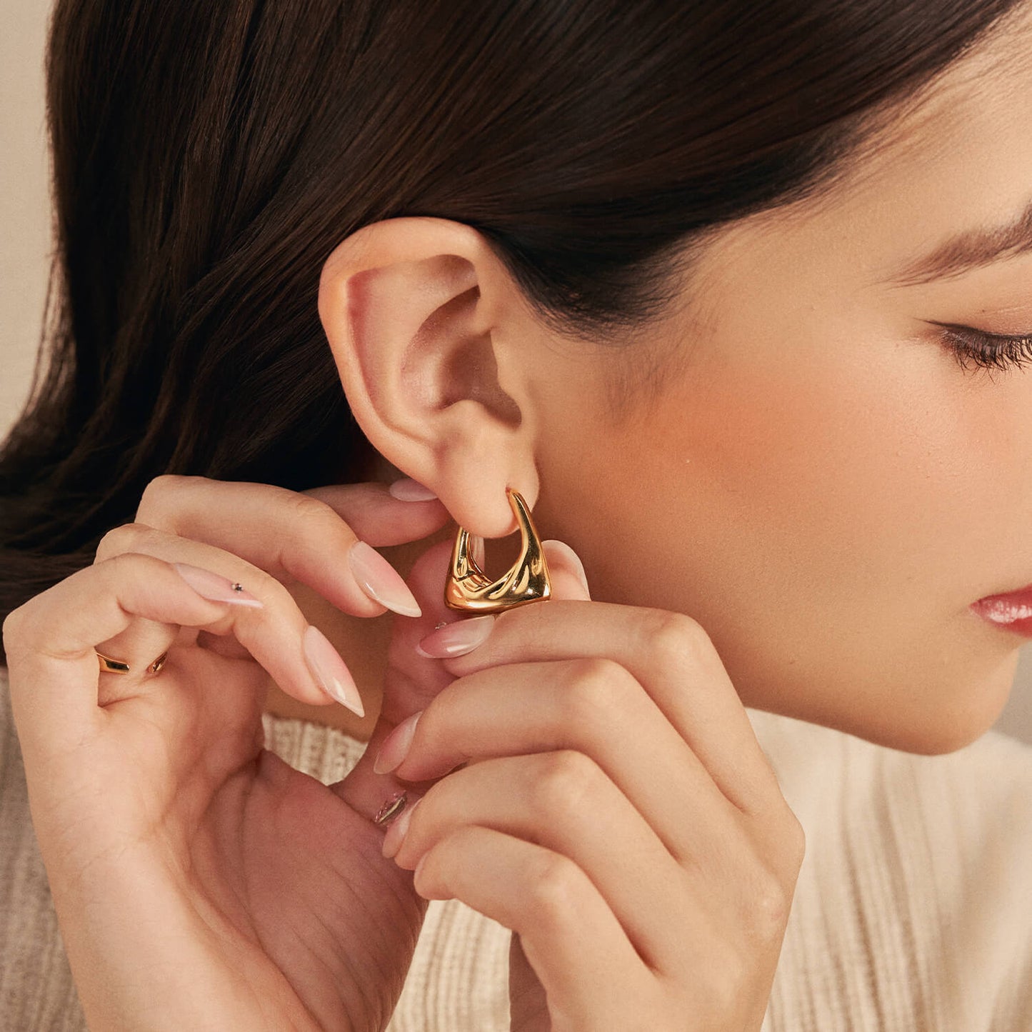 Gold Tetra Earrings