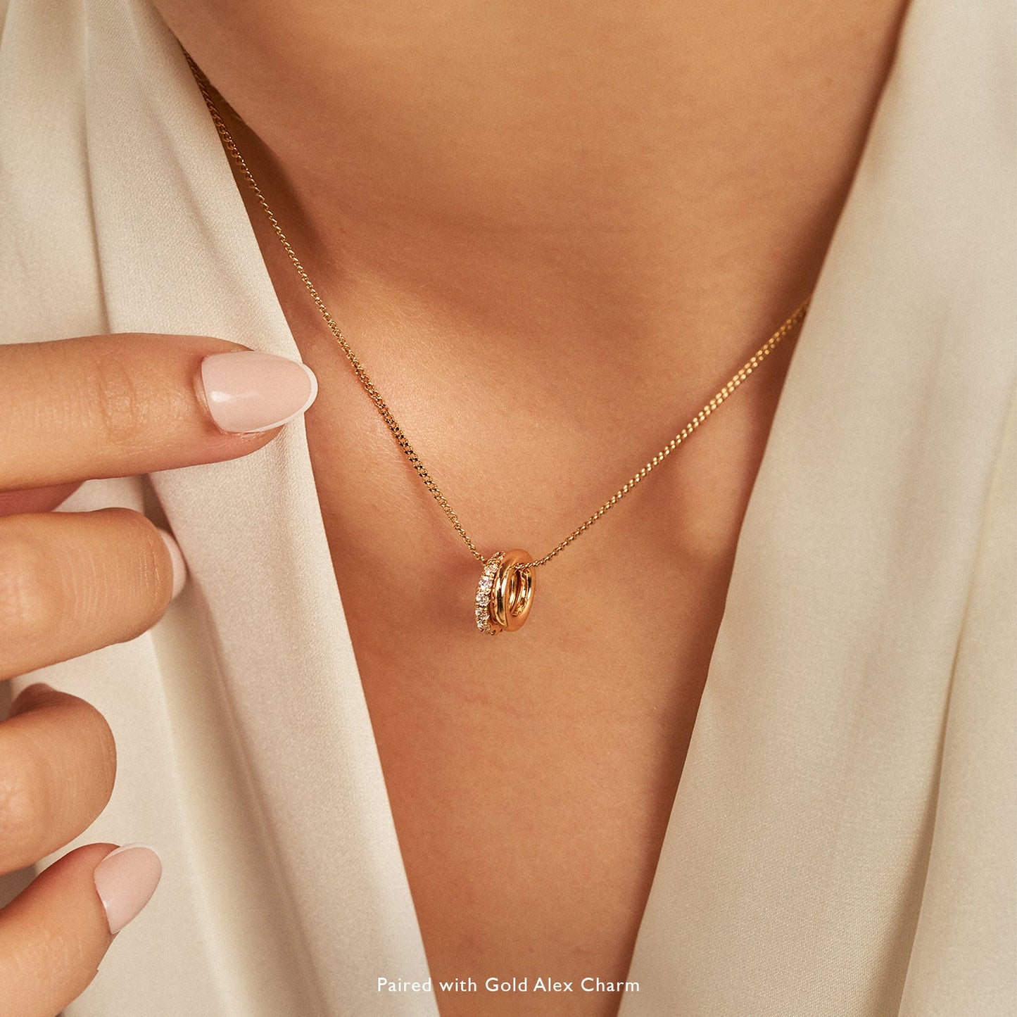 Gold Eli Charm Necklace