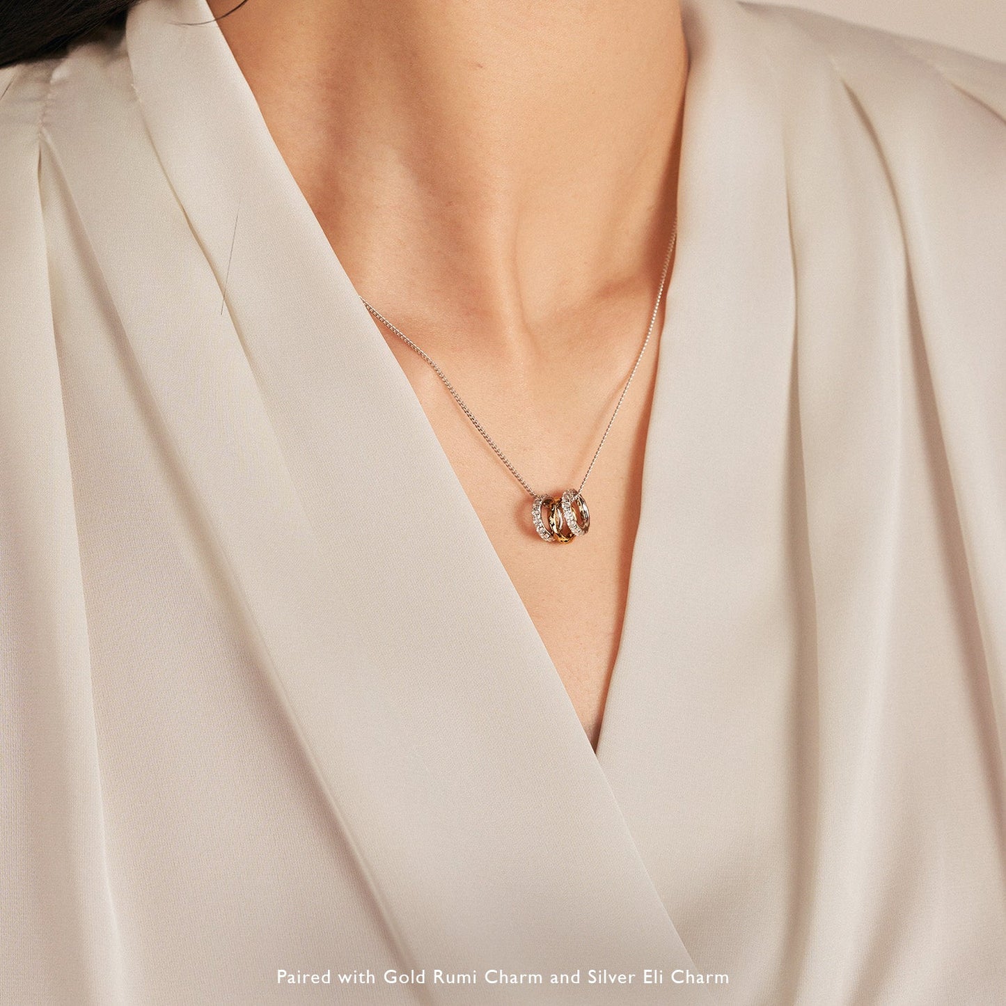 Silver Eli Charm Necklace