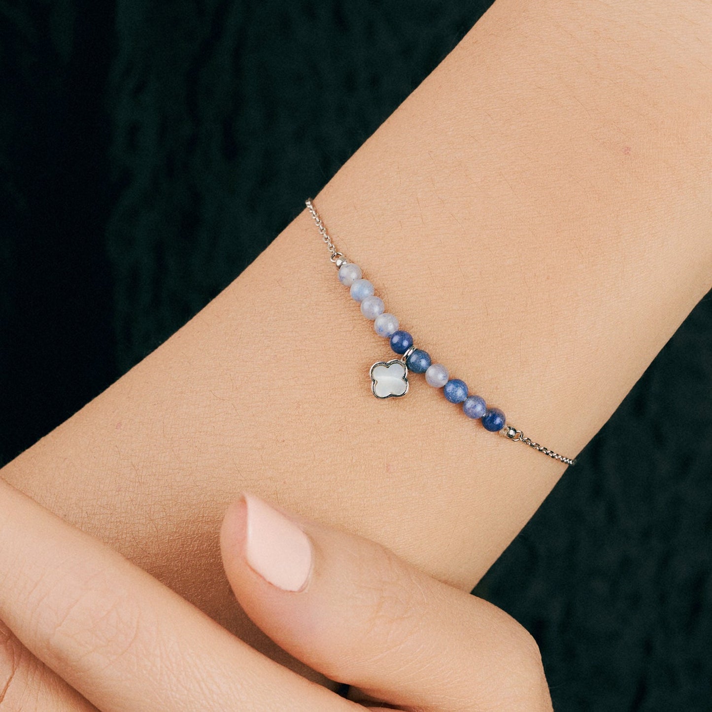 Silver Trust Bracelet (Blue Aventurine)