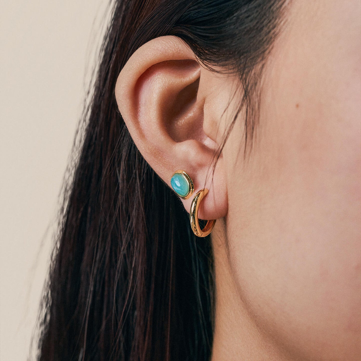 Gold Halo Studs