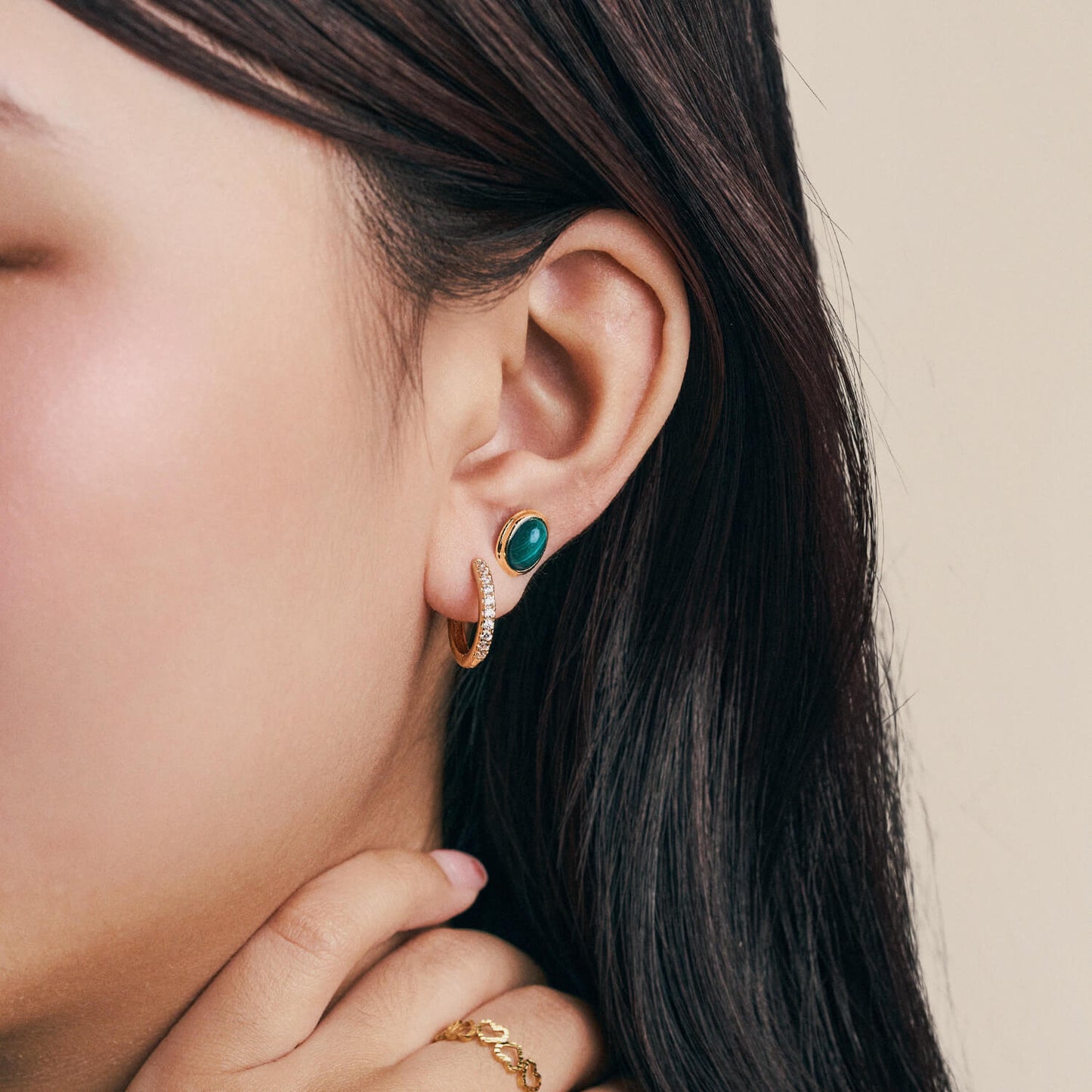 Gold Halo Studs