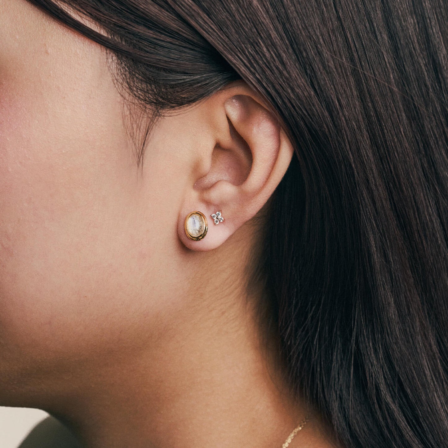 Gold Halo Studs