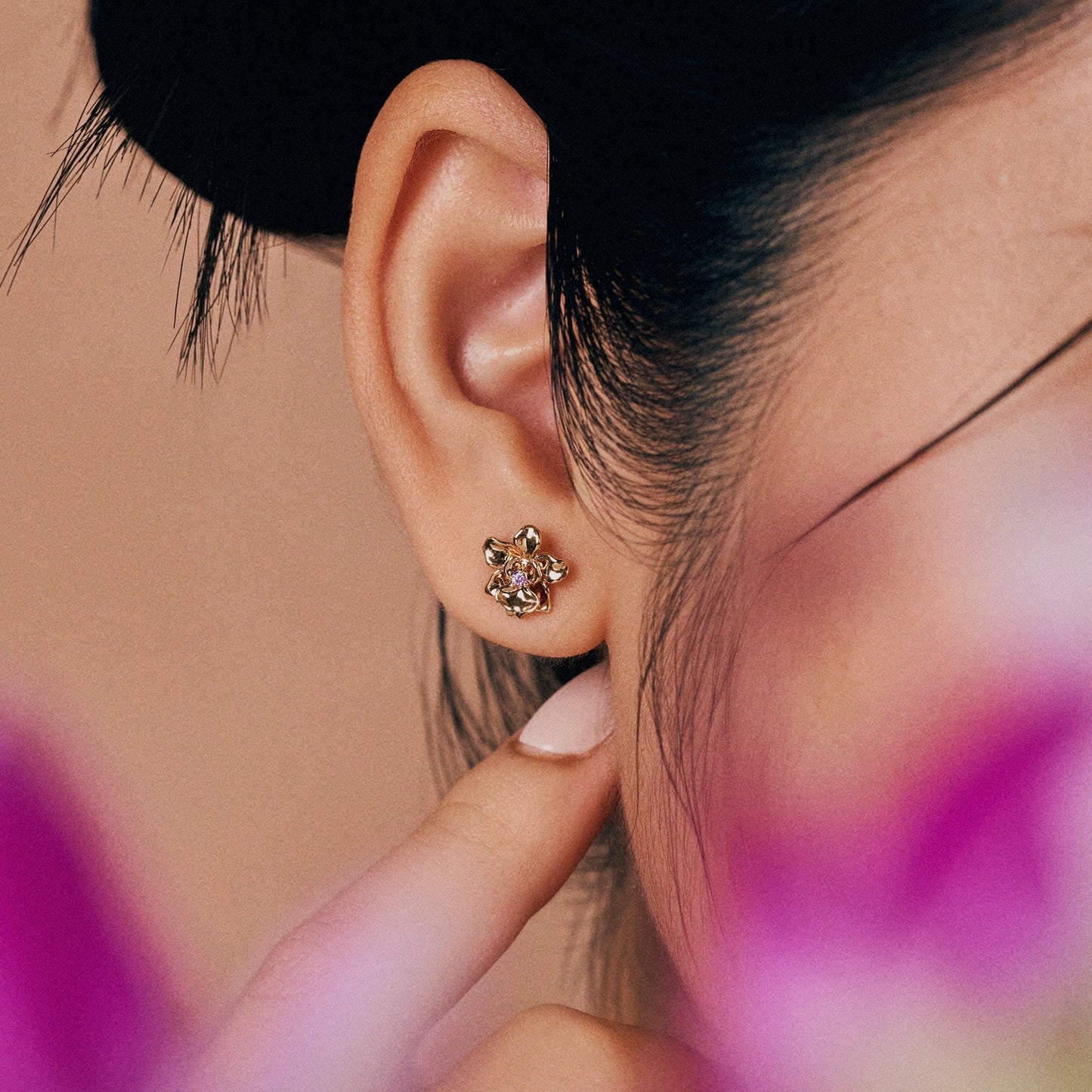 Gold Agnes Studs