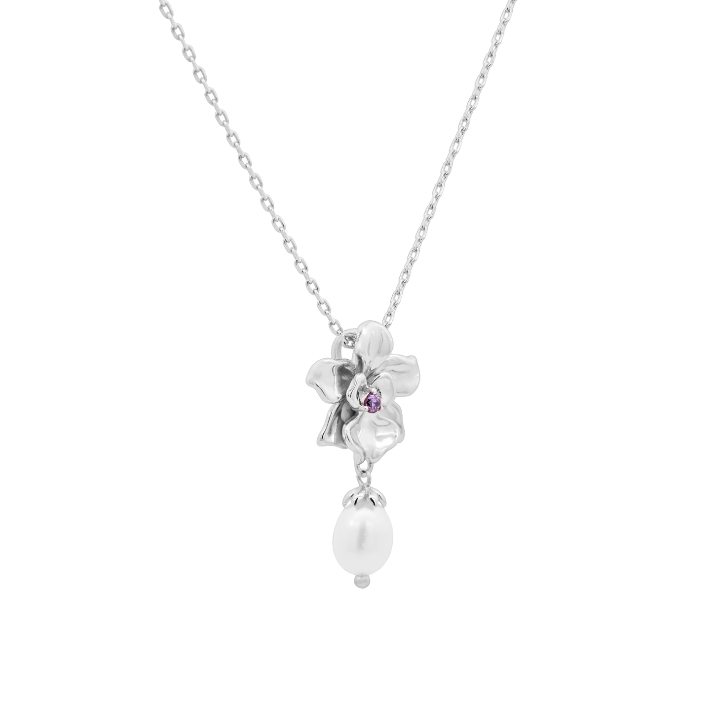 Silver Vanda Necklace