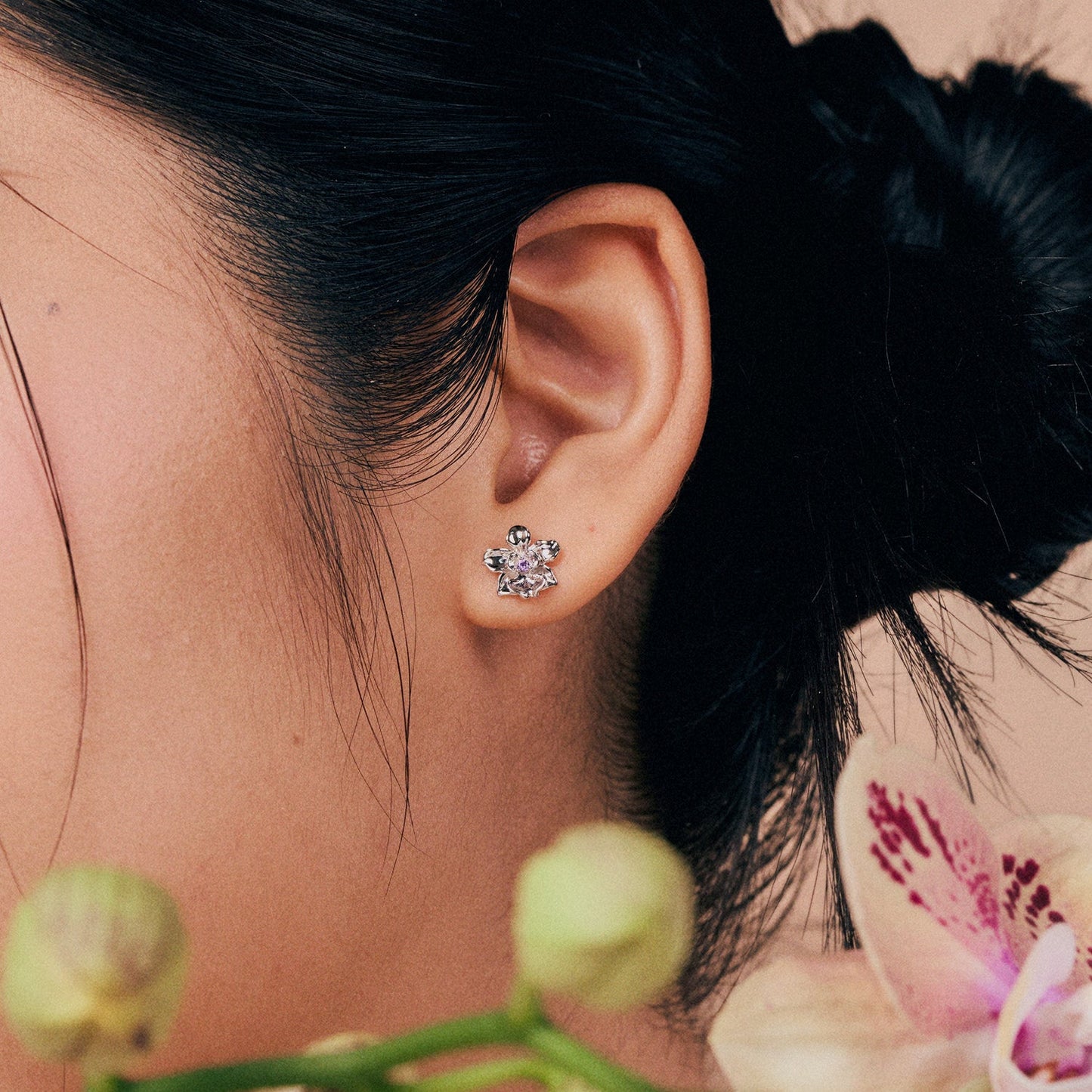 Silver Agnes Studs