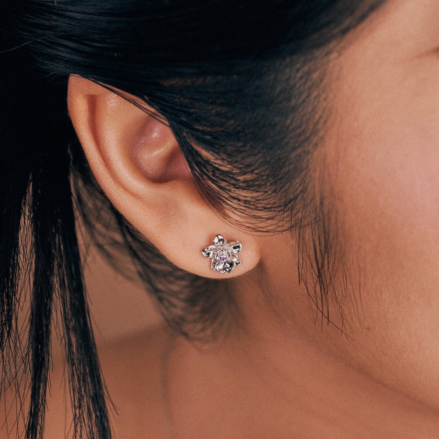 Silver Agnes Studs
