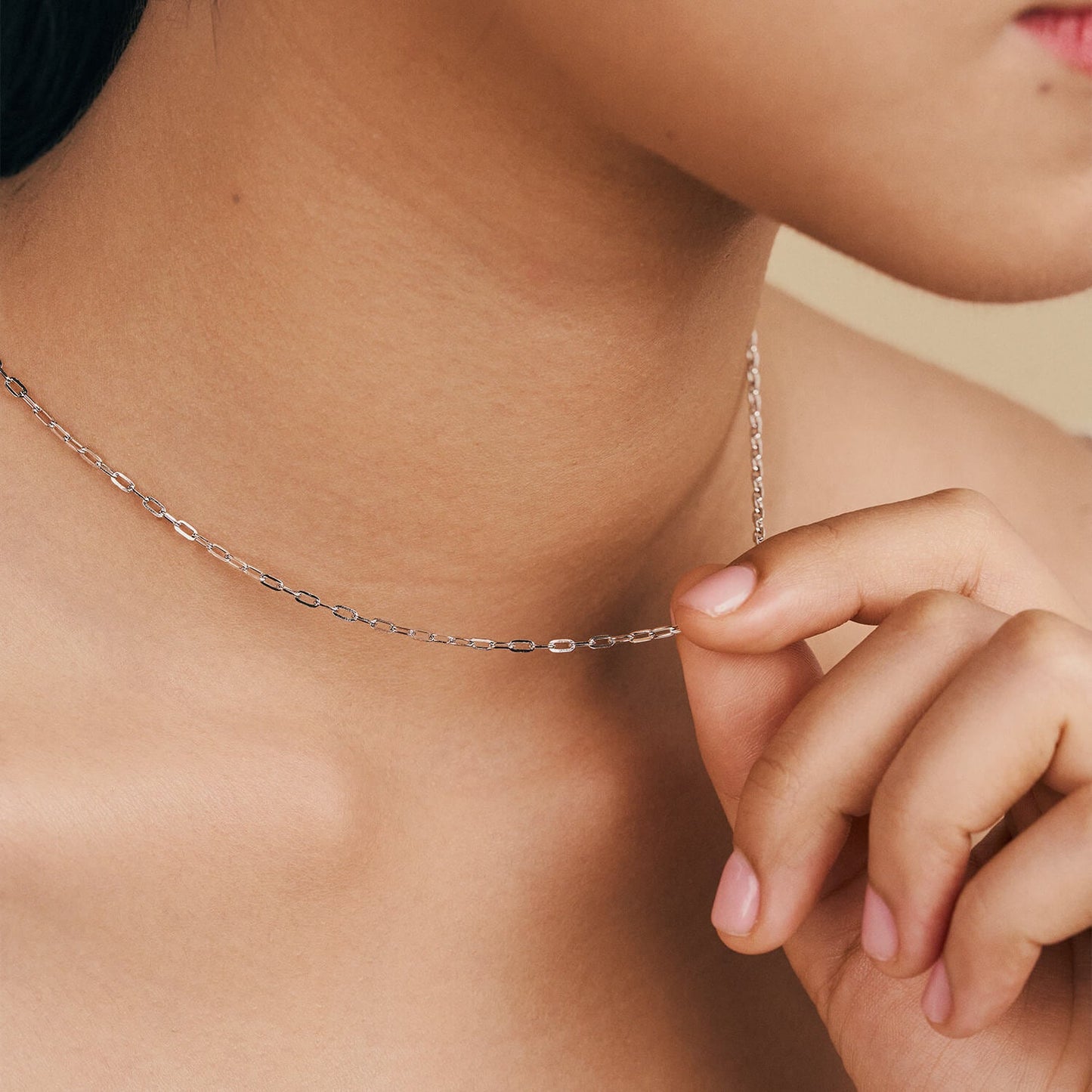 Silver Choux Link Necklace