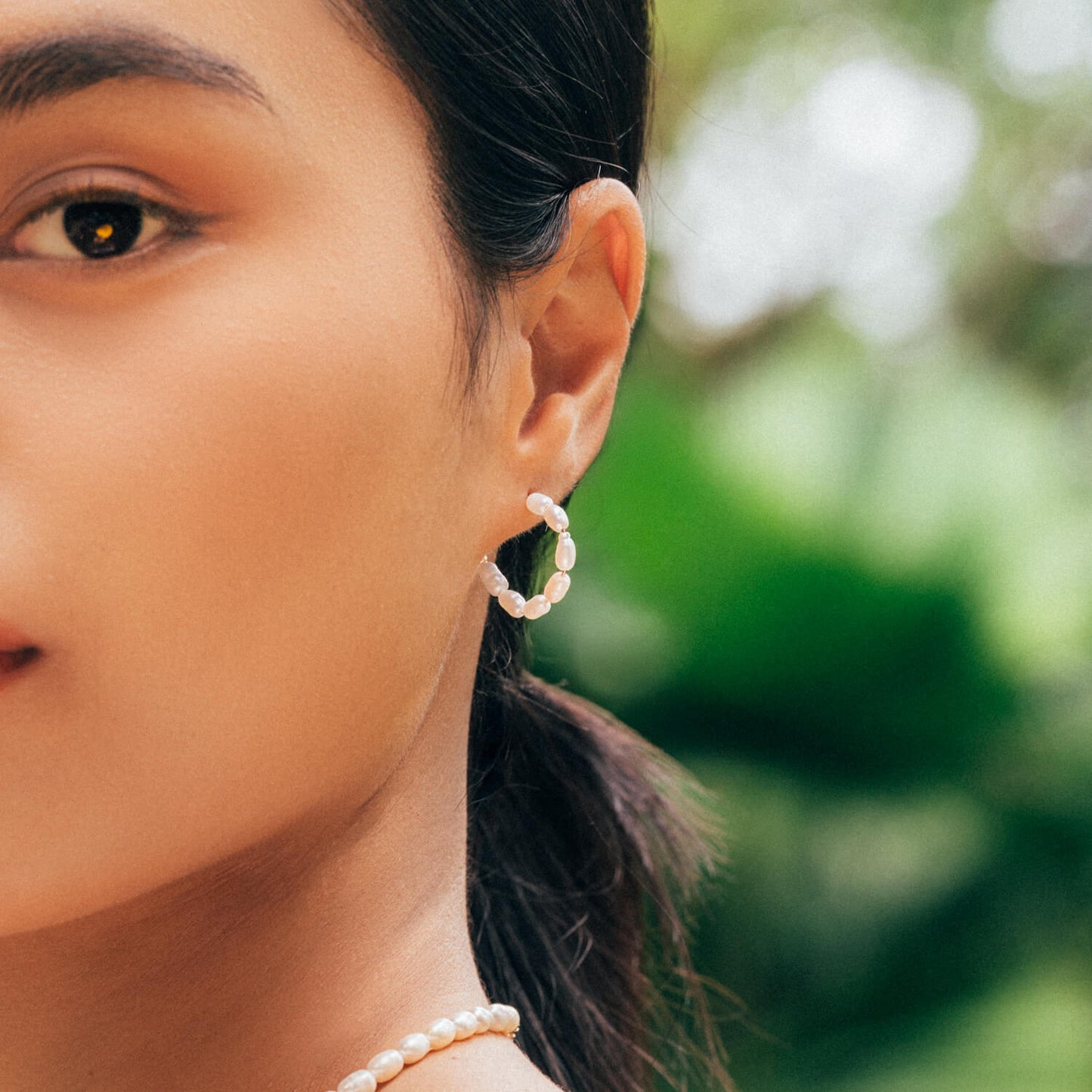 Gold Audrey Classic Pearl Earrings