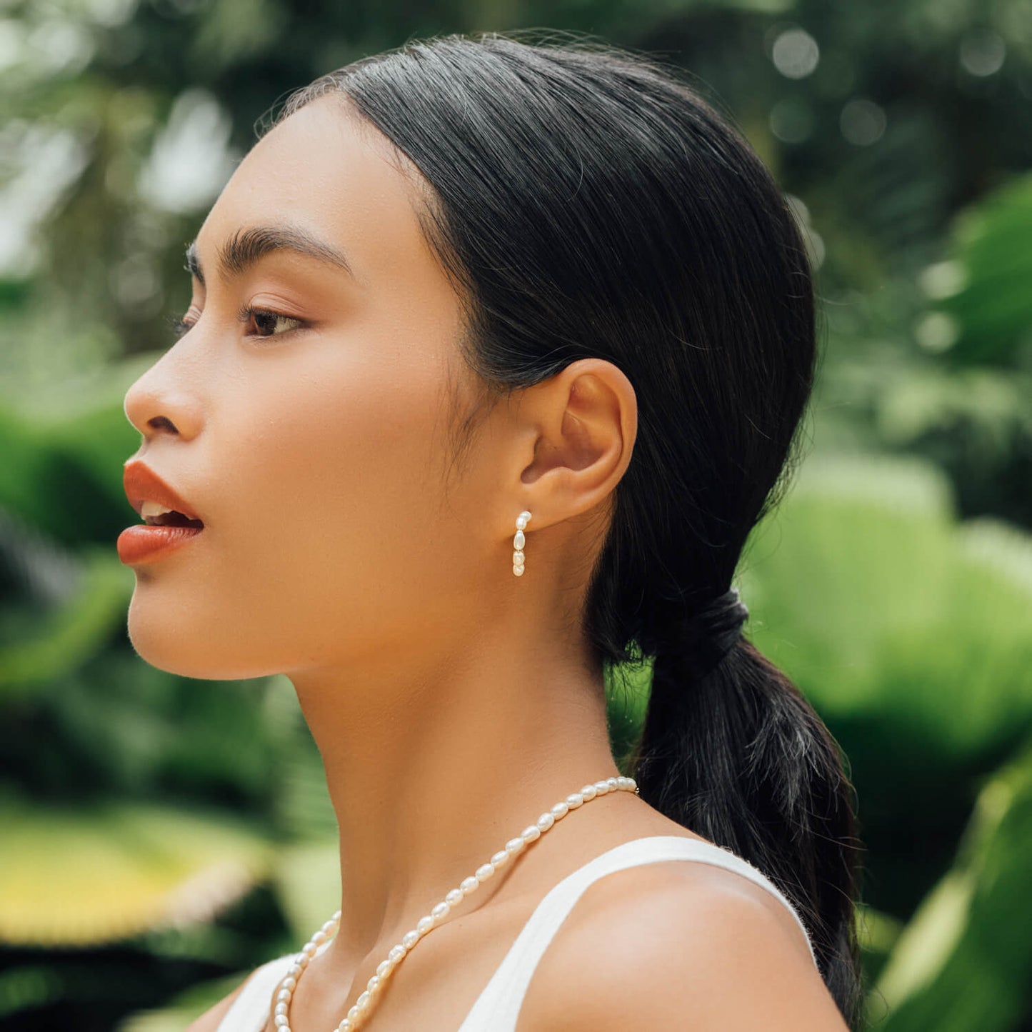 Gold Audrey Classic Pearl Earrings
