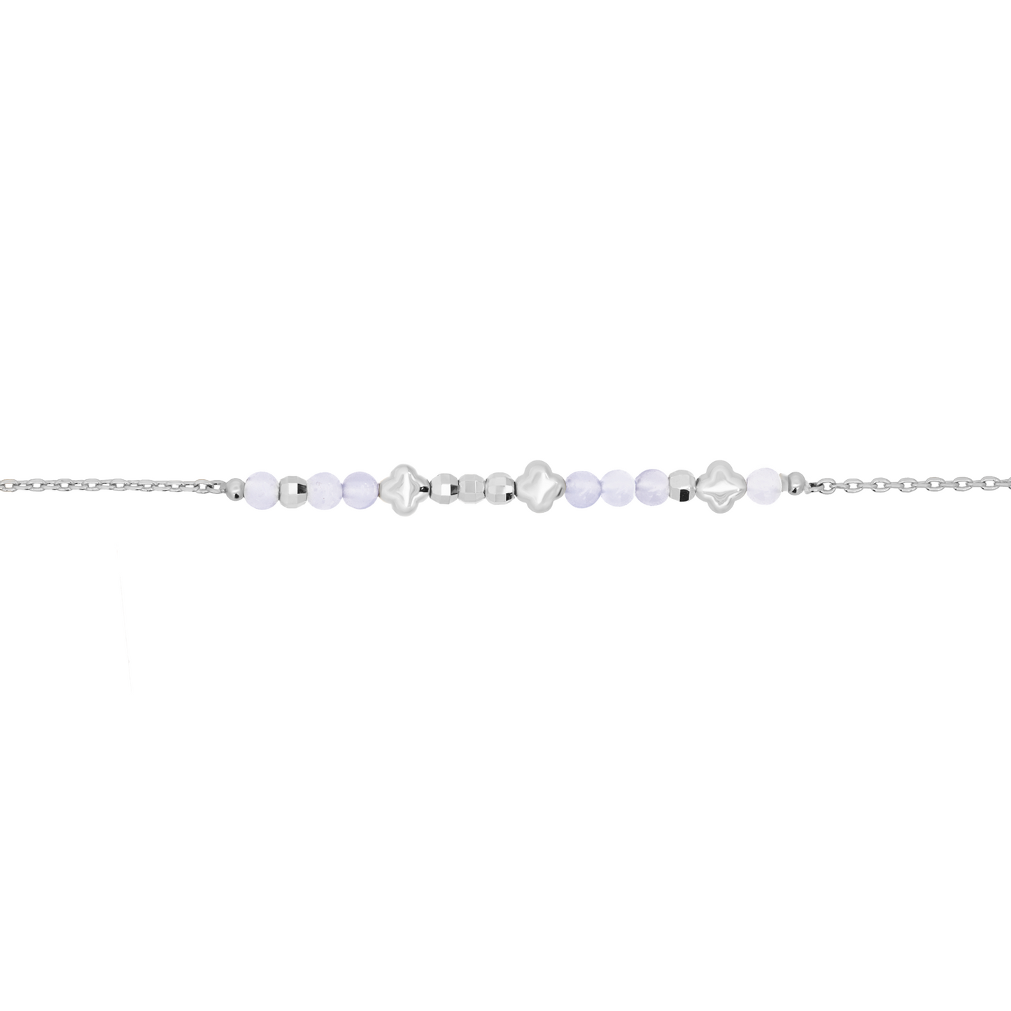 Silver Blue Lace Agate Secret Code Bracelet