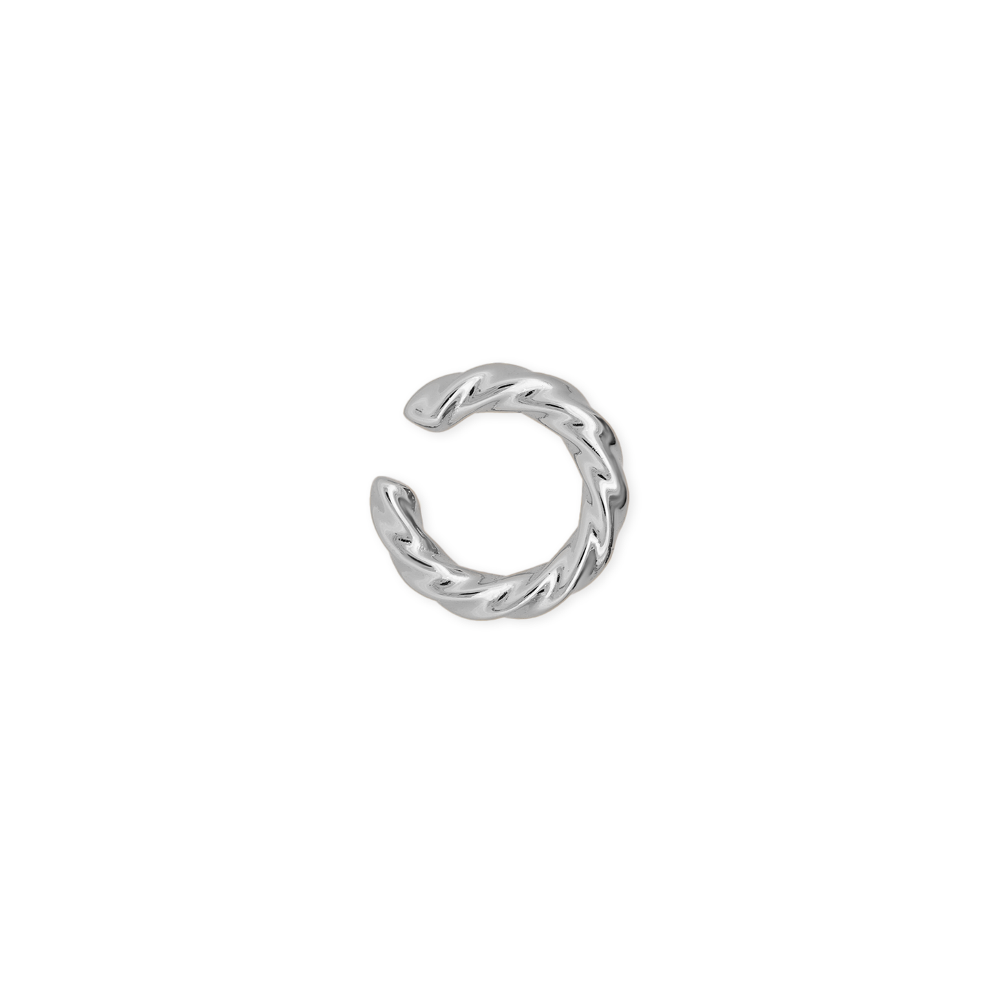 Silver Cruller Ear Cuff