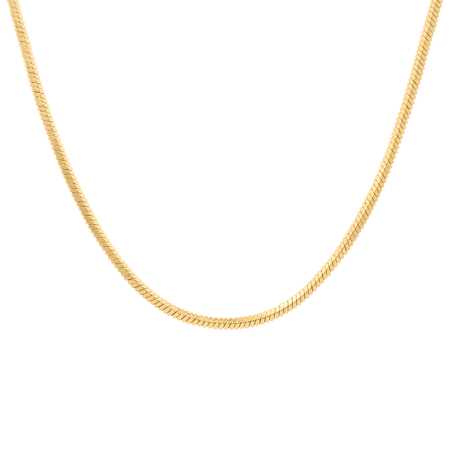 Gold Boxy Herringbone Necklace