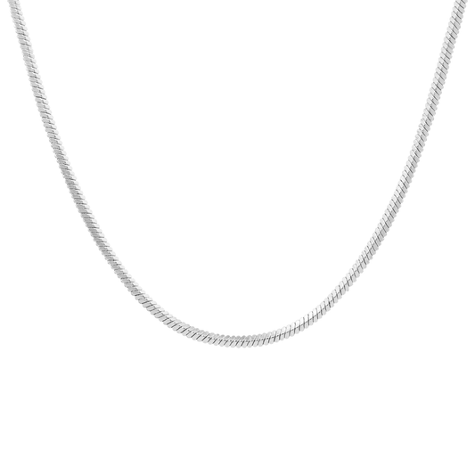 Silver Boxy Herringbone Necklace