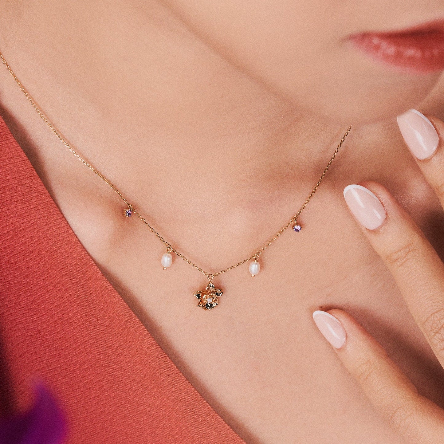 Gold Cataleya Necklace