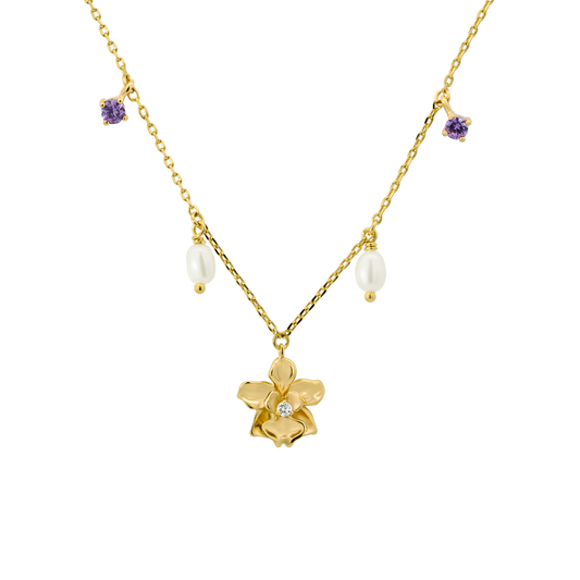 Gold Cataleya Necklace