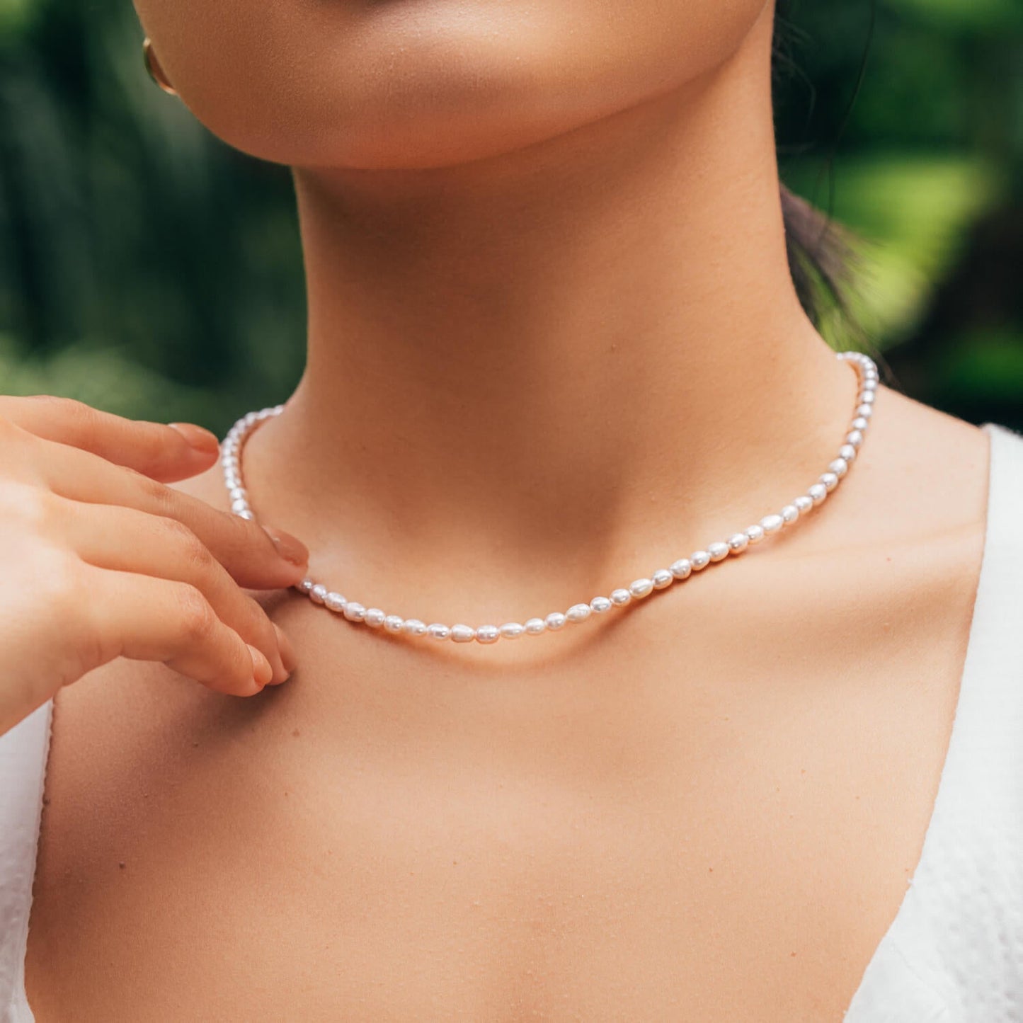 Gold Audrey Classic Pearl Necklace