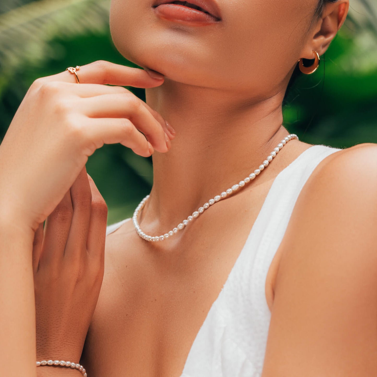 Gold Audrey Classic Pearl Necklace