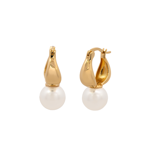 Gold Dara Pearl Huggies
