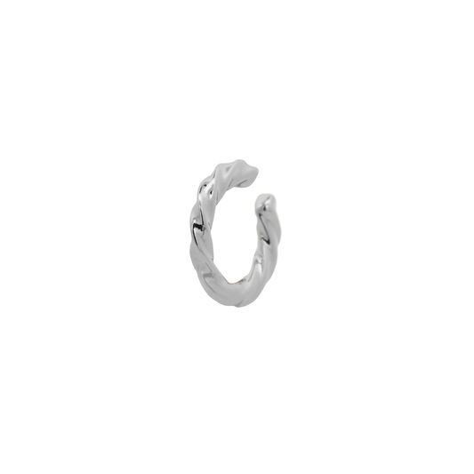 Silver Cruller Ear Cuff