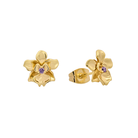 Gold Agnes Studs