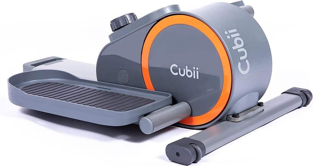 Cubii GO, Under Desk Elliptical, Bike Pedal Exerciser, with Illuminated LCD Fitness Tracker Screen, Adjustable Resistance, Work from Home Fitness, Built-in Wheels and Handle