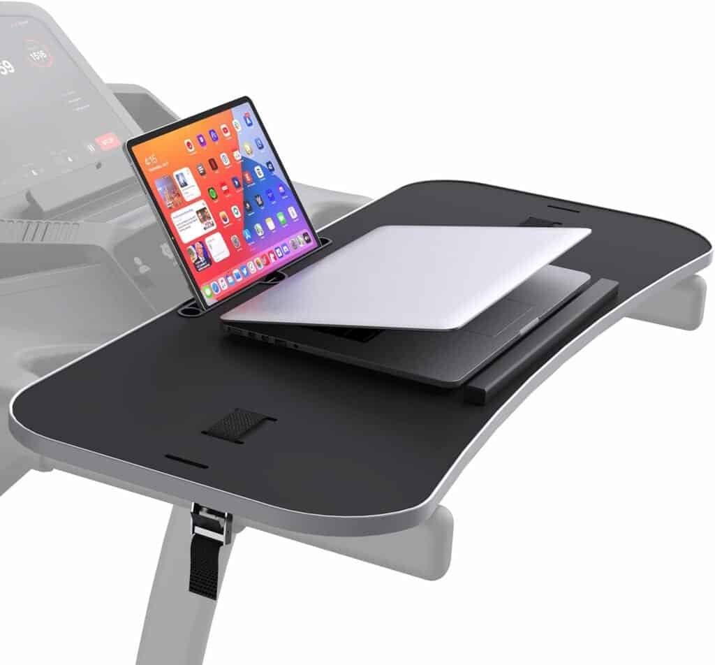 Miden Treadmill Desk Attachment 36 inches, Universal Treadmill Laptop Holder, Ergonomic Treadmill Laptop Desk for Notebook, Workstation for Handlebars up to 33 inch with Protection Strip/Phone Holder