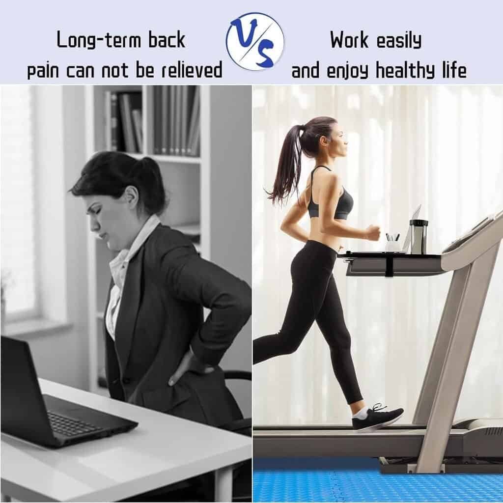 Natheeph Treadmill Desk Attachment, Ergonomic Platform for Laptops, Tablets, Notebooks and More, with Non-Slip Pads and Drawers, Suitable for Treadmills with Armrests
