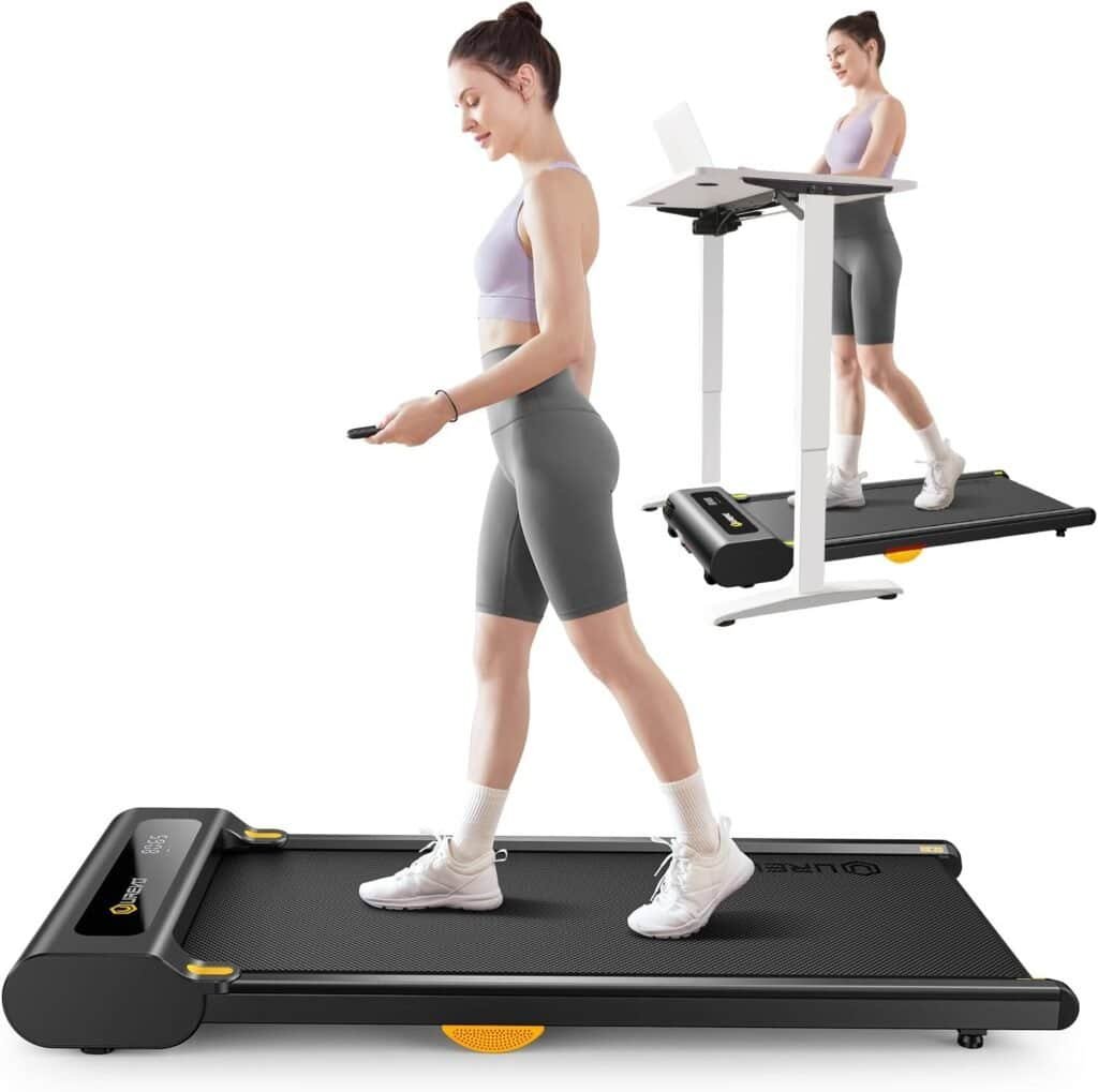 UREVO Under Desk Treadmill, Walking Pad for Home/Office, Portable Walking Treadmill 2.25HP, Walking Jogging Machine with 265 lbs Weight Capacity Remote Control LED Display
