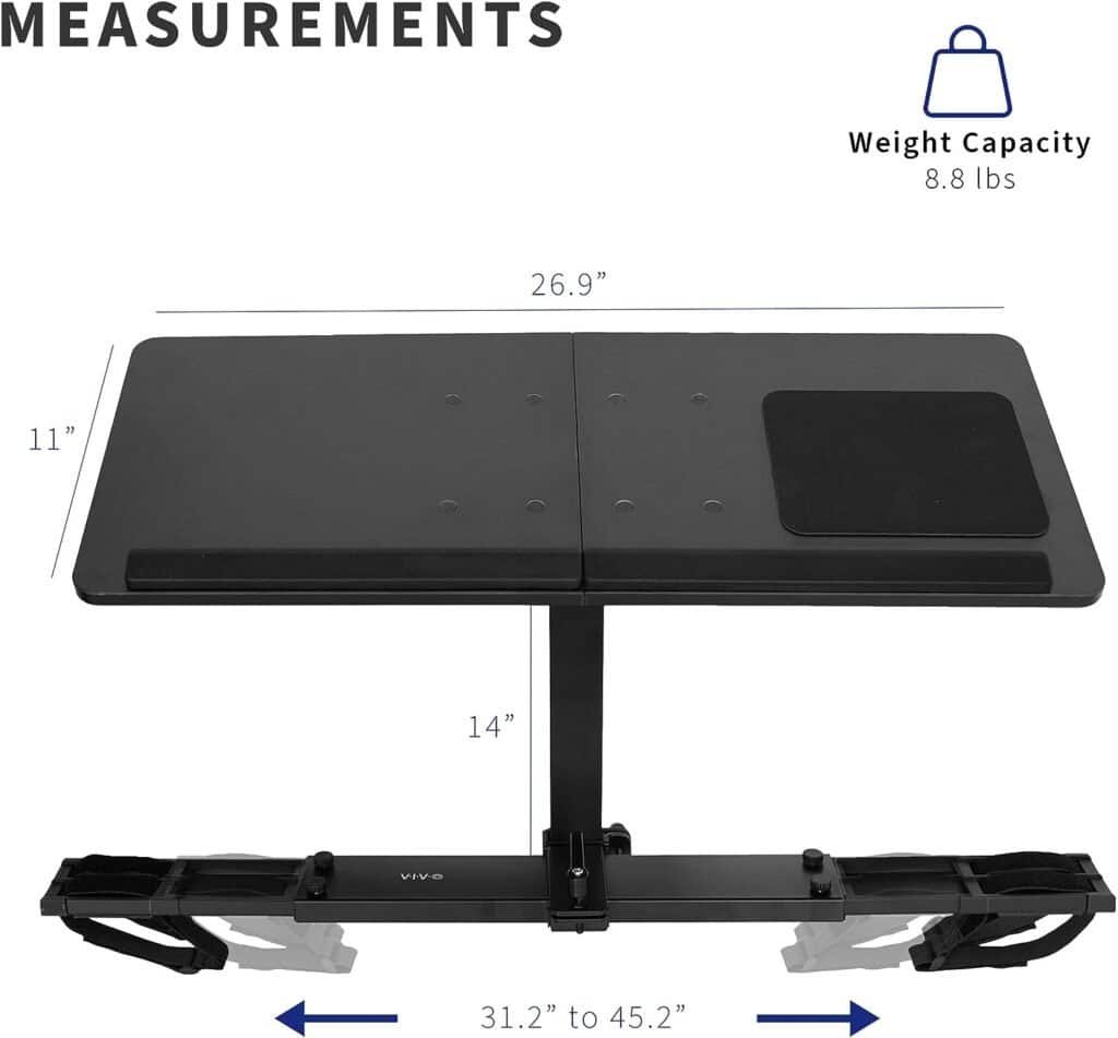 VIVO Universal Wooden Laptop Treadmill Desk, Adjustable Ergonomic Notebook Mount Stand for Treadmills, Includes Mouse Pad and Wrist Support, Stand-TDML4
