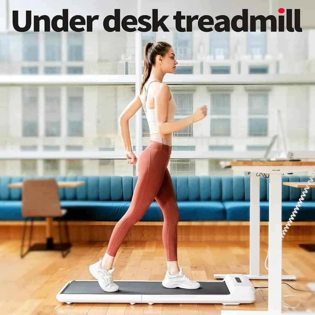 Walkingpad Under Desk Treadmill, Walking Pad Treadmill with Footstep Induction Speed Control, Foldable Walking Treadmill Easy Storage for Home Office 0-3.72MPH C2 White 220LBS Capacity